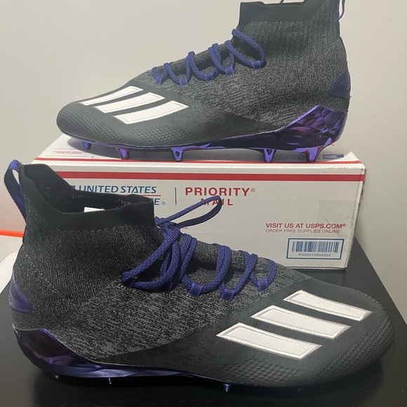 Adidas Adizero Primeknit Football Cleats SM Purple/Black Men's Size 15 FX4783